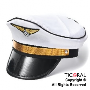 SOMBRERO PILOTO AVION BLANCO x 1